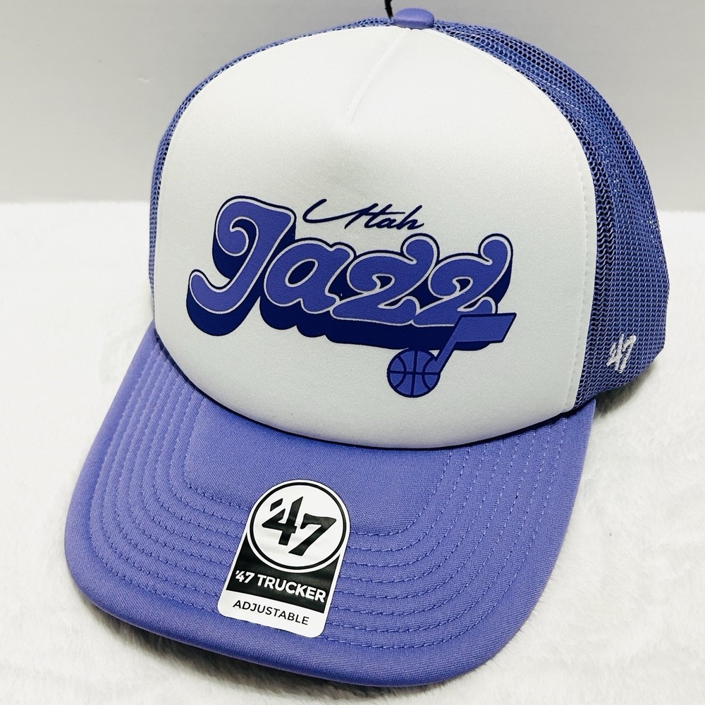 '47 Brand Utah Jazz Luminance‎ A-Frame Trucker Hat Cap Adjustable Snap Purple